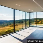 친환경건설기사 필수 소프트웨어 - **Prompt:** A sleek, modern, sustainable building with expansive windows, integrated into a natural ...